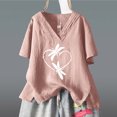 thumbnail image 2 of Tops estampados de manga corta de ocio con cuello en V de verano a la moda para mujer Fridja zx3540, 2 of 4