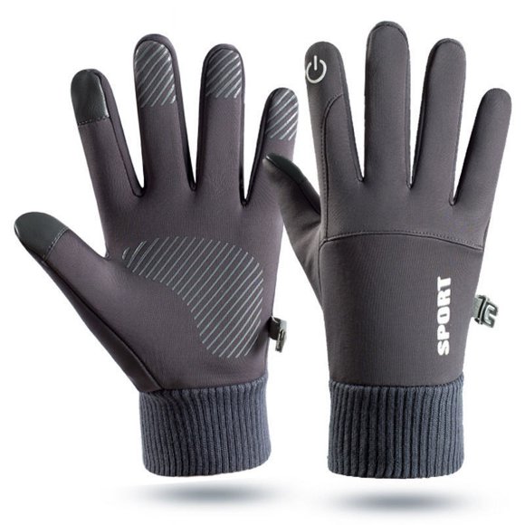 JFBUJC Winter Gloves Windproof Touch Screen Anti-Slip Black Warm Gloves for Men Women Running Hiking Mountain Hiking