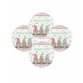thumbnail image 7 of 13 Inch Round Placemats Set of 4, Happy Easter Non Slip Heat Insulation PP Table Mats, Funny Gnomes Rabbits Colorful Eggs Plaid Washable Place Mats for Kitchen Dining Party Table Decor, 7 of 7