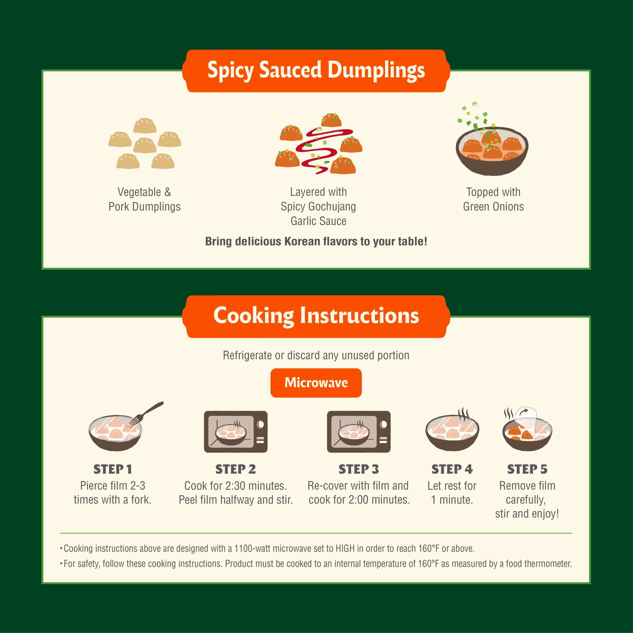 Bibigo Frozen Vegetable & Pork Spicy Sauced Dumplings, 9.01 oz