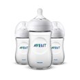 thumbnail image 1 of Philips Avent Biberons pour Bébé Natural, Transparents, 3 Biberons de 9 Oz, SCF013/37, 1 of 8