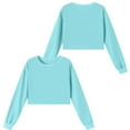 thumbnail image 5 of KyCheLot Girls Crop Tops Long Sleeve Round Neck Solid Color Casual Wear Sweatshirt for 3-14 Years, 5 of 7