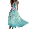 thumbnail image 2 of Fankiway Robe Longue Sans Manches à Col en V Imprimée Mode Printemps/été pour Femmes Robes de Plage Grande Taille pour Femmes, 2 of 4