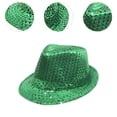 thumbnail image 6 of Sequins Fedora Hat Sparkling Jazz Cap for Men Women 4th of July Party Costume Accessories and Travel Sun Protection, 6 of 9