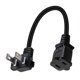 thumbnail image 3 of Cable De Alimentación Enchufe Y Enchufe De . UU. Codo De PVC Negro De 2 Puntas Para Monitor Sunnimix conector del cable, 3 of 8