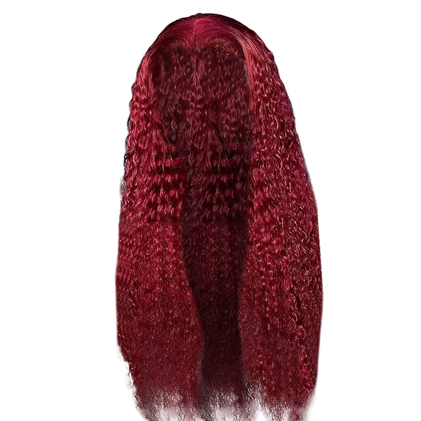 Easter 20Inch Lace Front Wig, Red - Lace Front Wig Transparent Frontal Glueless Human Hair with Baby Pre Plucked Hairline Density Brazilian Wigs for Black Women Red High Temperature Wire Wig St. P