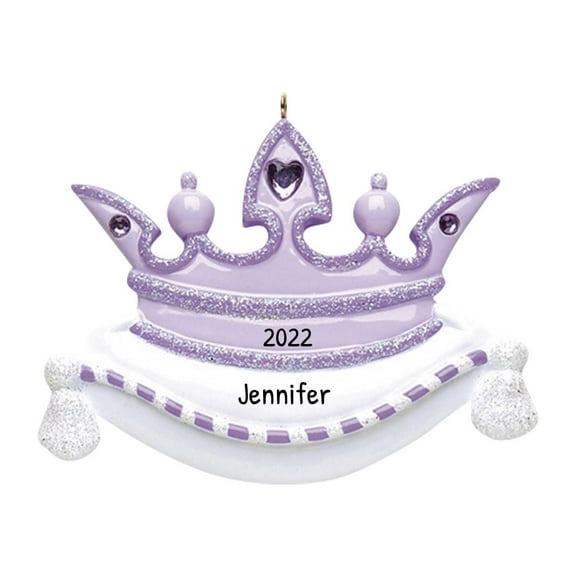 Ornaments by Elves Personalized Baby's First Christmas 2024 Ornament Purple Crown Ornament .25lbs