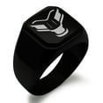thumbnail image 1 of Stainless Steel Letter Y Initial 3D Monogram Engraved Engraved Square Flat Top Biker Style Polished Signet Ring, 1 of 1