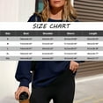 thumbnail image 2 of Women's 2025 Casual Lightweight Soft Crew Neck Long Sleeve Sweatshirt, Loose Fit Textured Pullover Top with Pocket for Daily Comfort Wear, Travel, Vacation, and Various Occasions Navy XXL, 2 of 6
