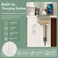 thumbnail image 5 of Corner Vanity Desk with Mirror and Lights, Makeup Vanity Table with 5 Drawers, Storage Shelves, Charging Station, Compact Vanity Dressing Table for Small Space，White, 5 of 8