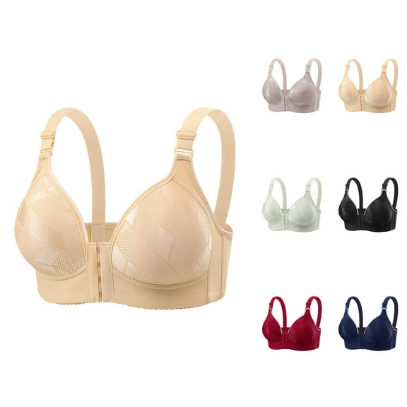 Front Closure Bras for Women Plus Size Lightweight Breathable Racerback Push Up Bralette Comfortable Everyday Bras