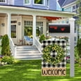 thumbnail image 3 of Welcome Fall Garden Flags for Outside 12.5x18 Double Sided Burlap, Buffalo Plaid Wreath Seasonal Sign Small Yard Flag Farmhouse Holiday Autumn Outdoor Decor DF570, 3 of 5