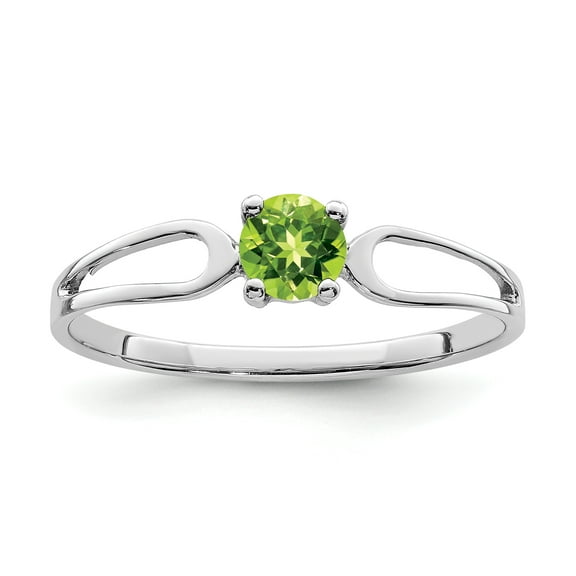Primal Gold 14 Karat White Gold 4mm Peridot Ring