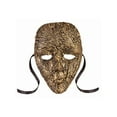 thumbnail image 2 of Halloween Textured Full Face Mask Gold, 2 of 2