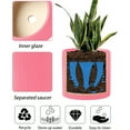 thumbnail image 5 of CCOCC Ceramic Planter,Elegant Textured Ceramic Pots for Plants,Quality Biodegradable Clay Planters for Indoor Plants,Pink, 5 of 7