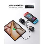 INIU Portable Charger, Ultra Mini 10000mAh 45W Fast Charging with Detachable Cable, Flight-Safe Travel USB C Power Bank for iPhone 17 16 Samsung S26, Google Pixel iPad etc, Black