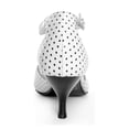 thumbnail image 6 of Ferwind Women's Kitten Heel T-Strap Sandals Polka-dot Assorted Colors Adult Polka-Dot White 11 Wide, 6 of 7