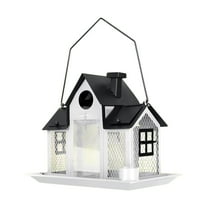 HengDidi Solar Bird Feeder for Outdoors Hanging, Metal Waterproof Outside Wild Bird Feeders,Cardinals Feeders, Gifts for Bird Lovers, Lantern Light, Garden Decoration