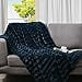 thumbnail image 3 of Cheer Collection Ultra Soft Faux Fur to Microplush Reversible Cozy Warm Throw Blanket - 60" x 50" - Blue, 3 of 4