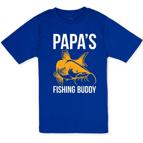 Papa's Fishing Buddy Graphic T-Shirt Size 8