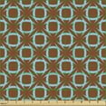 thumbnail image 2 of Abstract Upholstery Fabric by the Yard, Vintage Inspired Creative Symmetrical Repetition of Motif in Bicolour Design, Decorative Fabric for DIY and Home Accents, Cinnamon Aqua by Ambesonne, 2 of 5