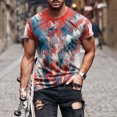 thumbnail image 2 of safuny Men's Clearance Solid Color Tees Summer Casual Workout Blouses Short Sleeve Pullovers Trendy Regular Classic Tops Activewear Crew Neck Shirts Red XXL, 2 of 5