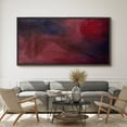 thumbnail image 2 of Large Framed Canvas Wall Art Retro Red Abstract Print for Modern Living Room Decoration - 60"x30" Black Framed, 2 of 8