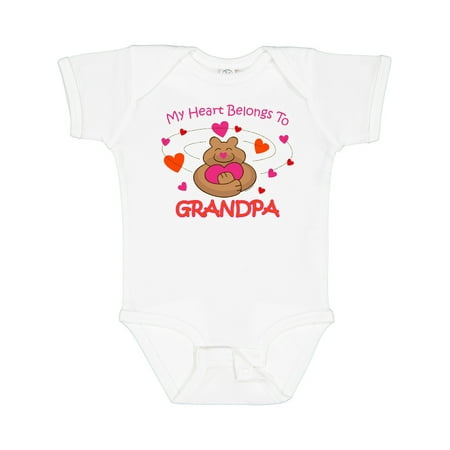 

Inktastic Heart Belongs to Grandpa Gift Baby Girl Bodysuit