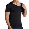 thumbnail image 4 of Jamicy T Shirts for Men Gift for Father Men's Undershirts Soft V Neck Short Sleeves T-Shirts Classic Tees for Men Slim Fit Sweat Shirts Solid Color Tops, 4 of 7