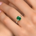 thumbnail image 4 of Gem Stone King 2 Tone 10K Yellow Gold and 925 Sterling Silver Green Created Emerald and White Lab Grown Diamond Engagement Ring for Women (1.18 Cttw, Available in Size 5,6,7,8,9), 4 of 6