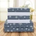 thumbnail image 3 of Elegant Comfort Soft 6-Piece Bed Sheets Set High-Quality Microfiber, Wrinkle & Fade Resistant, Holiday Pattern, Cal King, SnowFlake-Gray, 3 of 5