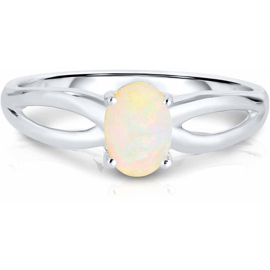 ONLINE - Genuine Opal 10kt White Gold Ring - Walmart.com - Walmart.com