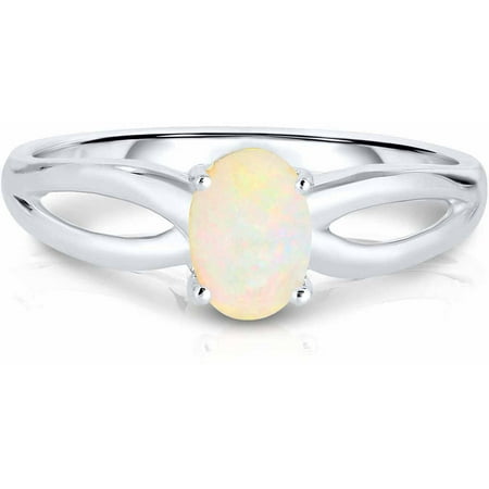 Genuine Opal 10kt White Gold Ring