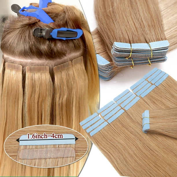 20 Inch Human Hair Tape-In Extensions 50g Straight Seamless Double Sided Amazon.com : Body Wave Tape in Hair Extensions Human Hair  main image 2