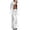 #0034-White, variant on Uootdi Women's 2 Piece Matching Lounge Set Long Sleeve Oversized Button Down Shirt Drawstring High Waist Wide Leg Linen Pants Set