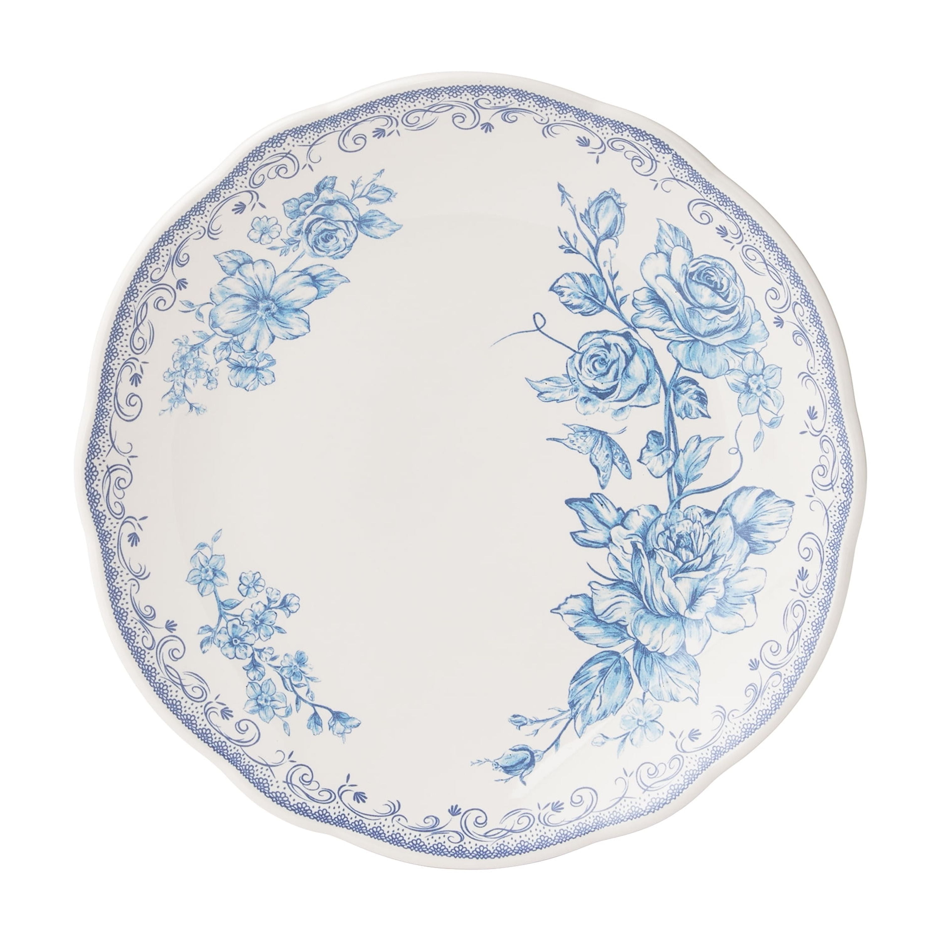 The Pioneer Woman Agatha 12-Piece Stoneware Dinnerware Set, Blue