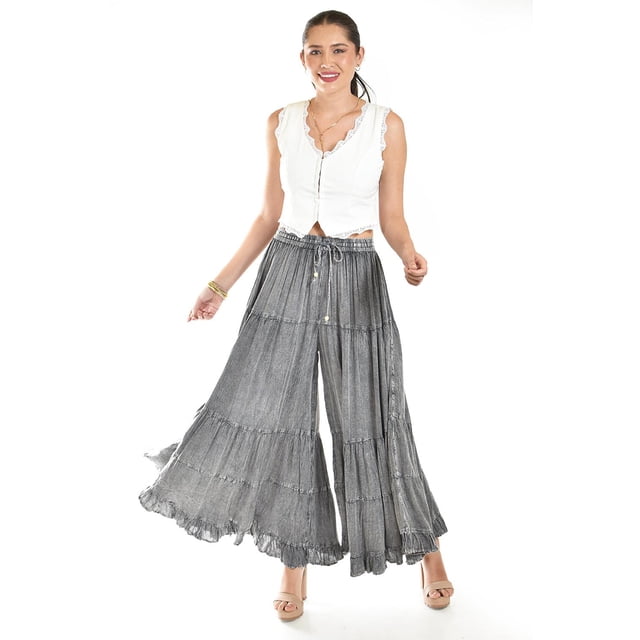 Pantalon estilo palazzo Roman Fashion /Juvenil, 042 (Gris obscuro) gris EG