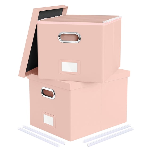 Organizador de archivos Oterri, caja portátil de piel, paquete de 2