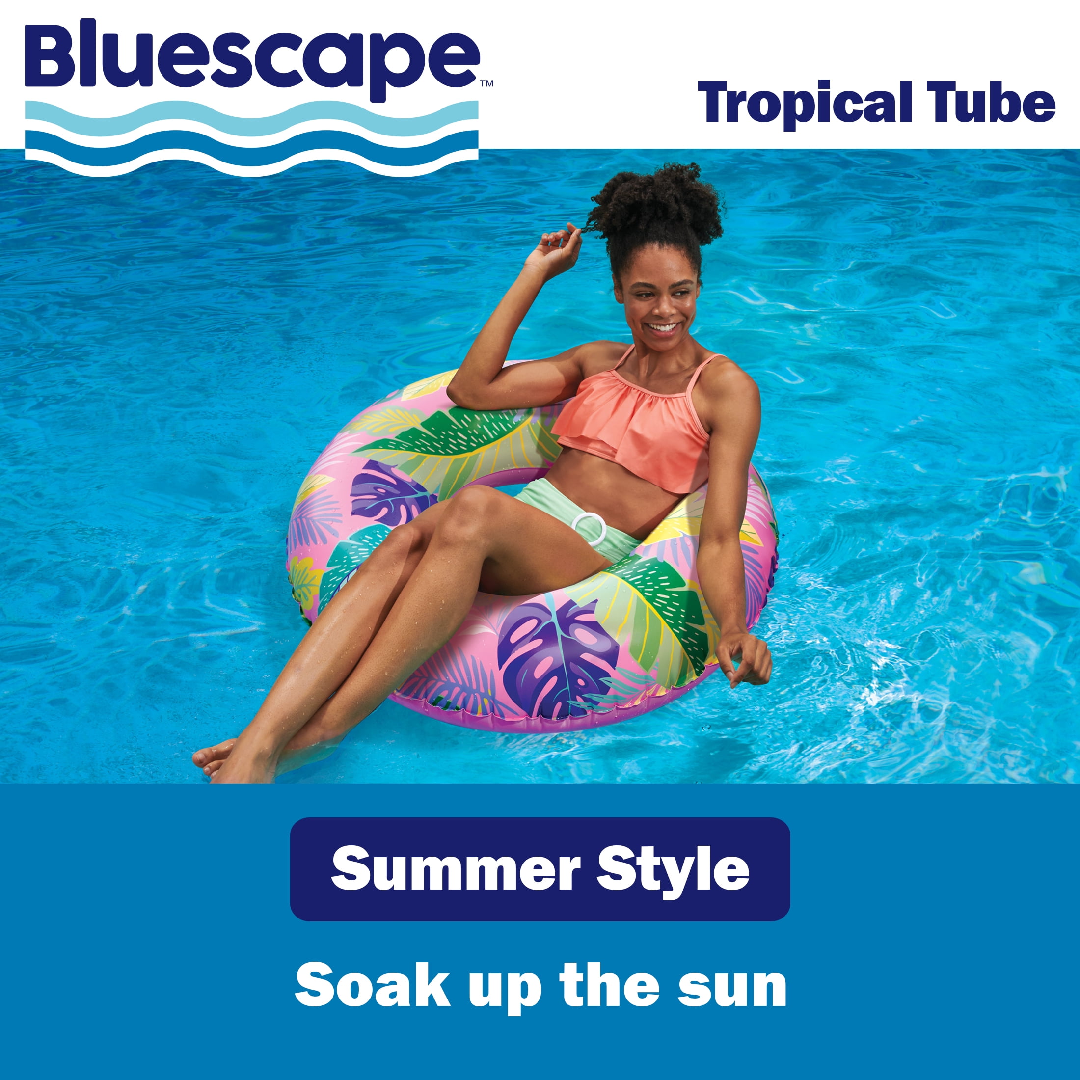 Bluescape Pink Tropical Inflatable Swim Tube Pool Float, for Kids & Adults, Age 9 & up, Unisex