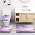 thumbnail image 4 of Lalilo 4 Pcs Purple Sky Misty Shower Curtain Sets with Rugs for Bathroom Decor,Purple Sky Mountains Bathroom Curtain Set with Mats, 4 of 6
