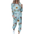 thumbnail image 2 of lcziwo Two Piece Outfits for Women Christmas,Womens Casual 2 Piece Outfit Christmas Printed Long Pant Set Sweatsuits Tracksuits,Two Piece Sweatsuit for Women 2023, 2 of 6