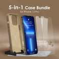 thumbnail image 4 of [5 in 1] for iPhone 13 Pro Silicone Case, [2 Pack Screen Protector] [Anti-Scratch Microfiber Lining] [Screen and Camera Protection] Shockproof Protective Phone Case for 13 Pro, Light Brown, 4 of 5