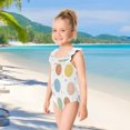 thumbnail image 5 of Girls Ruffle One Piece Swimsuit, Stretchy Fabric for Beach & Pool Activities Pastel Basketball Doodle Pattern, 5 of 8