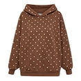 thumbnail image 6 of Uobin Women’s Polka Hooded Shorts Two Long Sleeve Oversized Hoodie And Matching Shorts Y2K Sweatsuits, 6 of 6