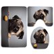 thumbnail image 1 of ABPHQTO Pug Mira Cookie Divertido Juego de alfombras de baño de 3 piezas Alfombra de baño Alfombra de contorno y tapa de inodoro ABPHQTO Cont-CHAPPLE-30284, 1 of 2