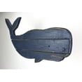 thumbnail image 2 of 30 Inch Distressed Blue Carved Wood Whale Wall Hanging Decorative Display Art, 2 of 3
