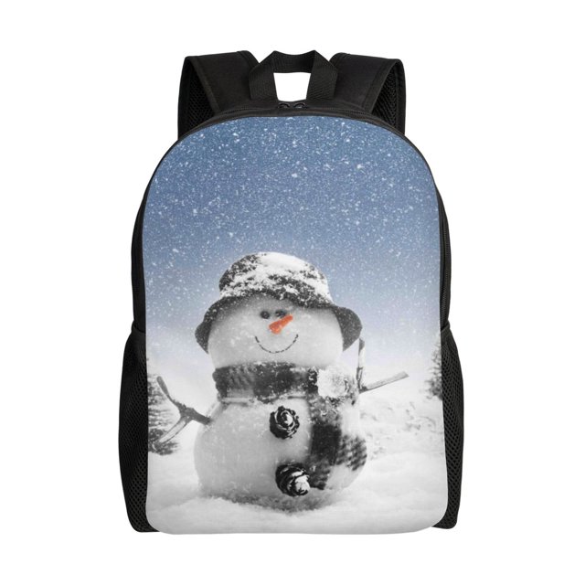 Easygdp Snowman And Christmas Tree Mochila Versátil y Elegante: Comodidad, Almacenaje y Durabilidad para la Universidad, Trabajo, Viajes y Uso Diario