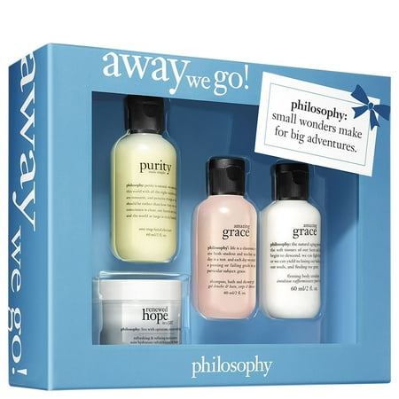 ($46 Value) Philosophy Away We Go! Travel Gift Set for Women, 4 Pc Kit