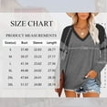 thumbnail image 4 of TEMOFON Womens Sweatshirts V Neck Color Block Fall Clothes Long Sleeve Shirts for Women T Shirts Tops Pullover Tunic Tops Lightgray Tops, 4 of 8