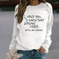 thumbnail image 4 of Fgnfyis Women's Casual Solid Color Loose Fit Long Sleeve Letter Print Round Neck Pullover Hoodies for Women White M, 4 of 5